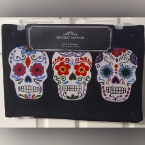 Mummy Manor 3 Skull Halloween Placemats Set of 4